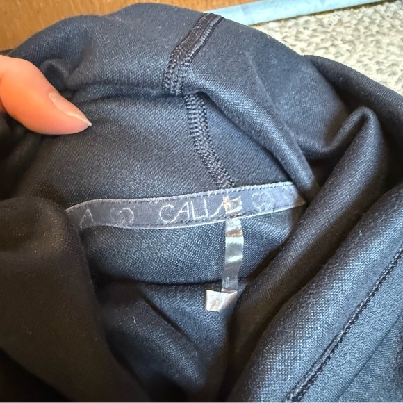 Calia Black Funnel Cowel Neck Long Sleeve Thumb Hole Athleisure Pilates Small - Picture 6 of 10